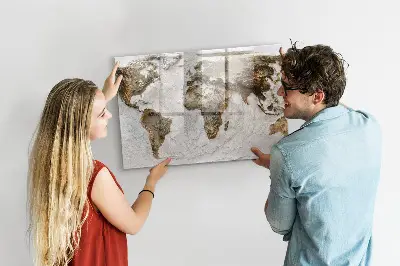 Old World Map Magnetic Board