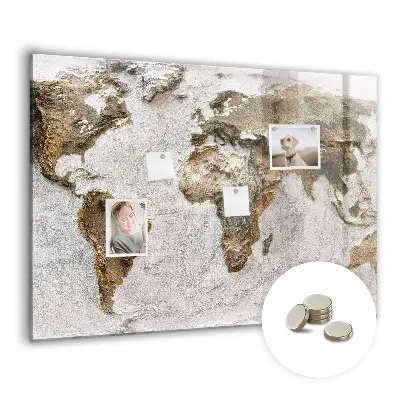 Old World Map Magnetic Board