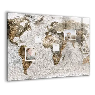 Old World Map Magnetic Board