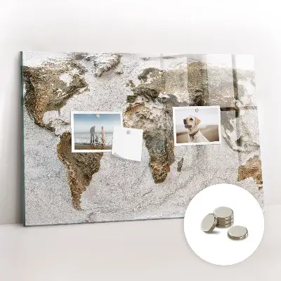 Old World Map Magnetic Board
