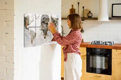 Old World Map Magnetic Board