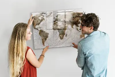 Old World Map Magnetic Board