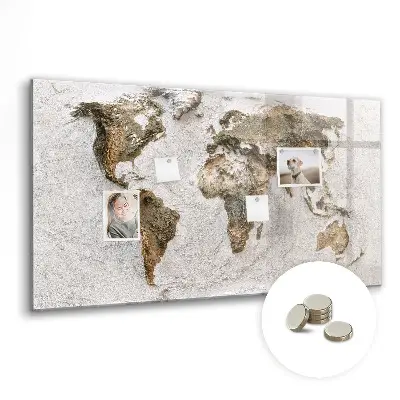Old World Map Magnetic Board