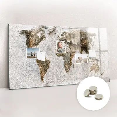 Old World Map Magnetic Board