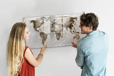 Old World Map Magnetic Board