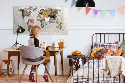 Old World Map Magnetic Board