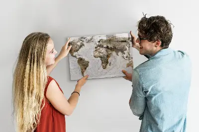 Old World Map Magnetic Board