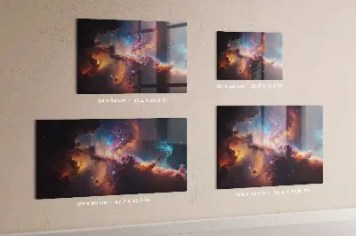 Magnetic glass dry erase board with world of stars space design