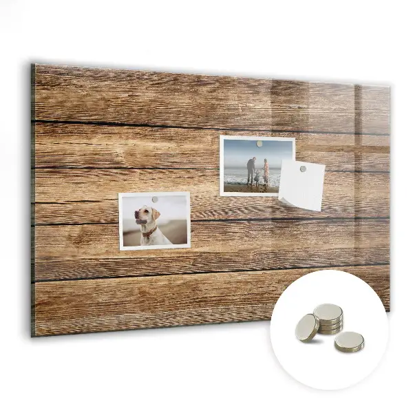 Magnetic glass dry erase board with wooden frame