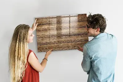 Magnetic glass dry erase board with wooden frame
