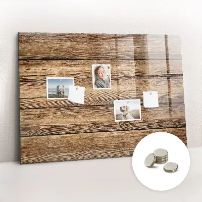 Magnetic glass dry erase board with wooden frame