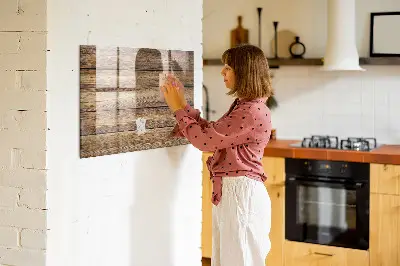 Magnetic glass dry erase board with wooden frame