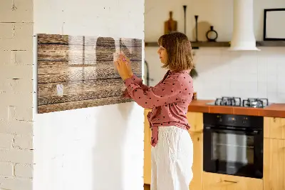 Magnetic glass dry erase board with wooden frame
