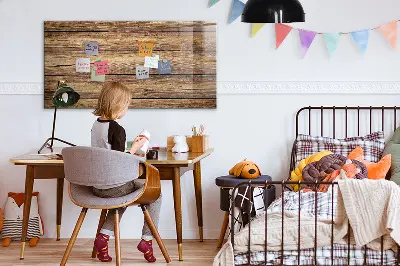 Magnetic glass dry erase board with wooden frame