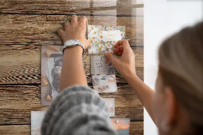 Magnetic glass dry erase board with wooden frame