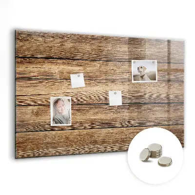 Magnetic glass dry erase board with wooden frame