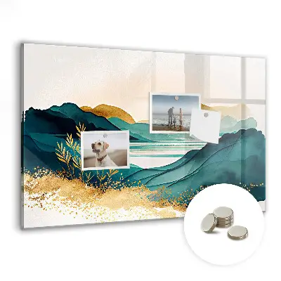 Mountain landscape magnetic wall board