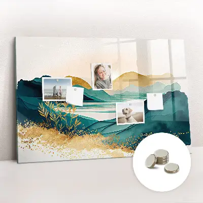 Mountain landscape magnetic wall board