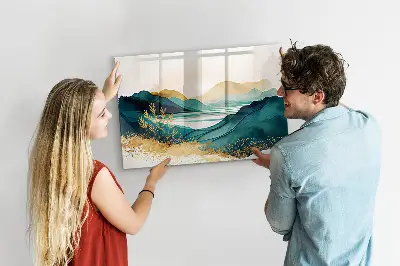 Mountain landscape magnetic wall board