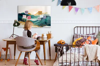 Mountain landscape magnetic wall board