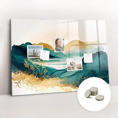 Mountain landscape magnetic wall board