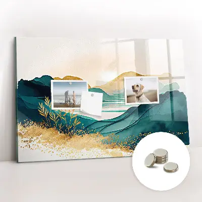 Mountain landscape magnetic wall board