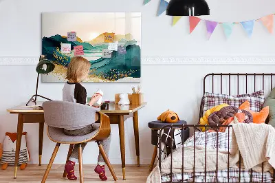 Mountain landscape magnetic wall board