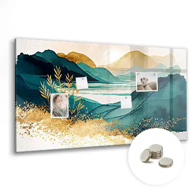 Mountain landscape magnetic wall board