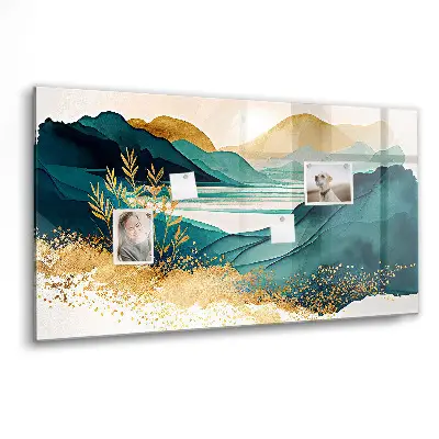 Mountain landscape magnetic wall board