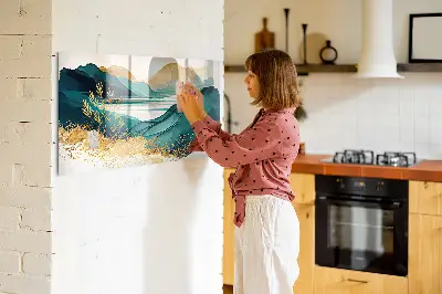 Mountain landscape magnetic wall board