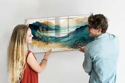 Mountain landscape magnetic wall board