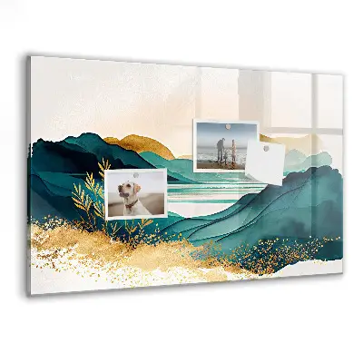 Mountain landscape magnetic wall board