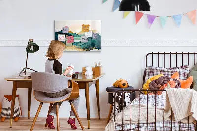 Mountain landscape magnetic wall board