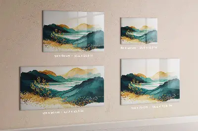 Mountain landscape magnetic wall board