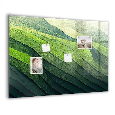 Magnetic glass dry erase board Abstract green fields
