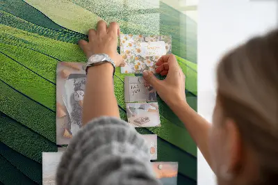 Magnetic glass dry erase board Abstract green fields
