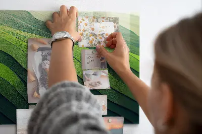 Abstract Green Fields Magnetic Glass Dry Erase Board