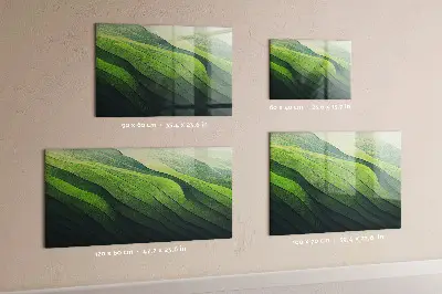Abstract Green Fields Magnetic Glass Dry Erase Board