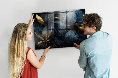 Magnetic wall board with decorative flowers