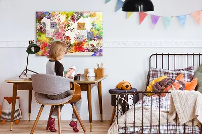 Magnetic Watercolor World Map Wall Board