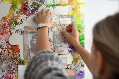 Magnetic Watercolor World Map Wall Board