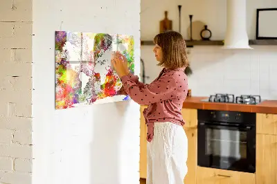 Magnetic Watercolor World Map Wall Board