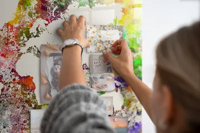Magnetic Watercolor World Map Wall Board