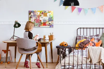 Magnetic Watercolor World Map Wall Board