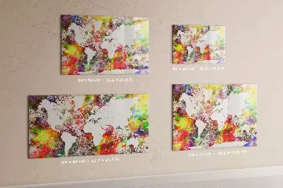 Magnetic Watercolor World Map Wall Board
