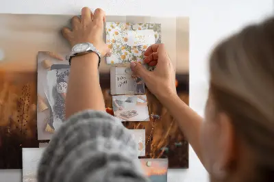 Magnetic glass dry erase board with Field sunrise design
