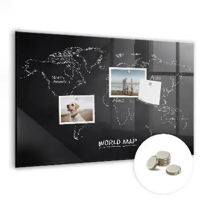 Magnetic world map wall board