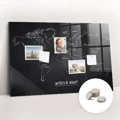 Magnetic world map wall board