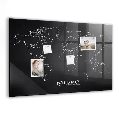 Magnetic world map wall board