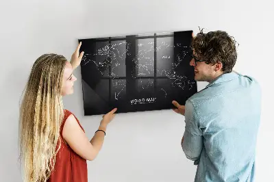 Magnetic world map wall board